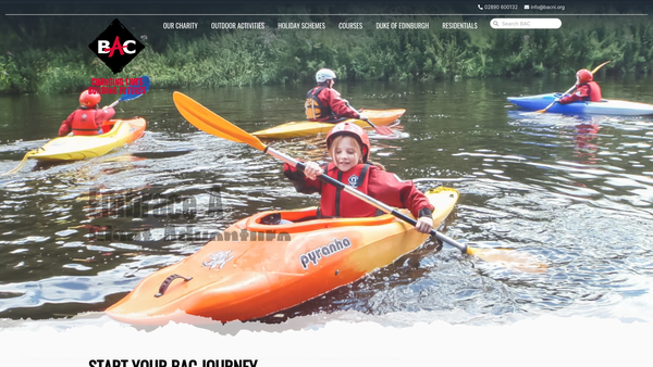 Screenshot of the Belfast Activity Centre website