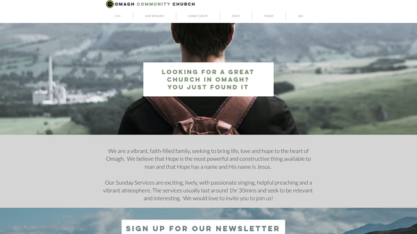 Screenshot of the Omagh Community Church website