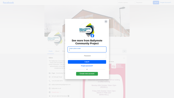 Screenshot of the Ballymote Community Project Limited website