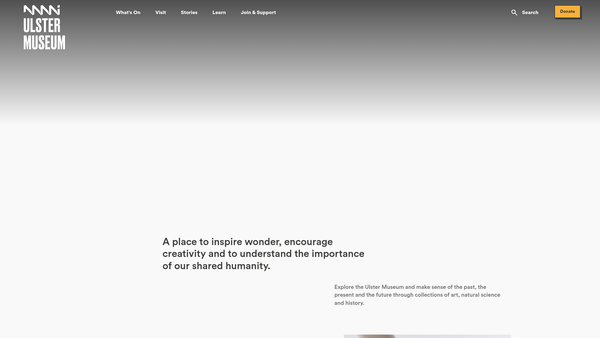 Screenshot of the Friends of the Ulster Museum website