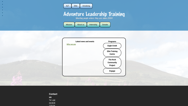 Screenshot of the Adventure Leadership Training Trust website