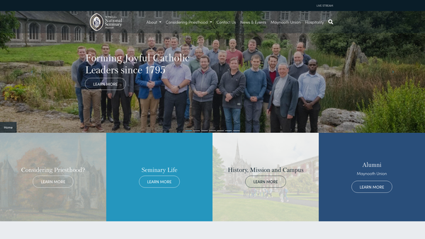 Screenshot of the Maynooth Educational Trust website