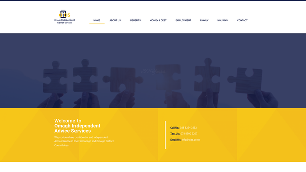 Screenshot of the Omagh Independent Advice Services website