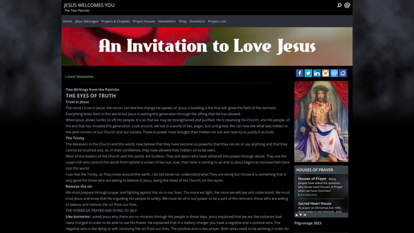 Screenshot of the An Invitation to Love Jesus website