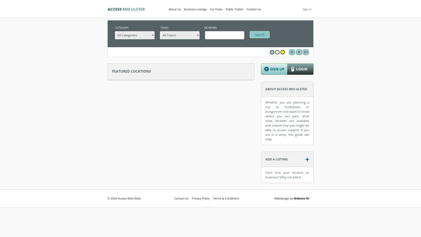 Screenshot of the Mid-Ulster Disability Forum website