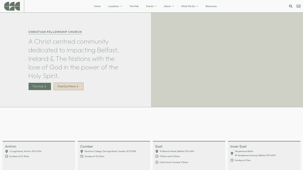 Screenshot of the Christian Fellowship Church website