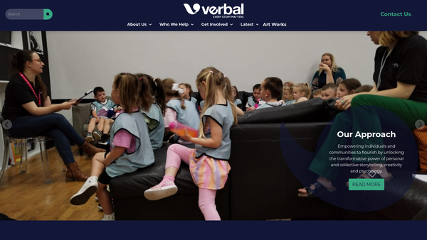 Screenshot of the Verbal Arts Centre (Northern Ireland) Limited The website