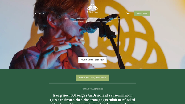 Screenshot of the An Droichead Limited website