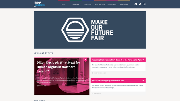 Screenshot of the Human Rights Consortium website
