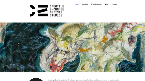 Screenshot of the Creative Exchange Artist Studios website