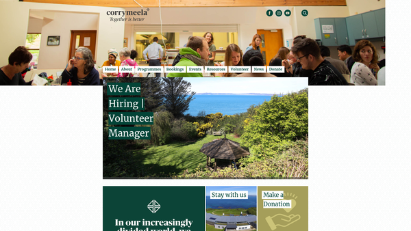 Screenshot of the The Corrymeela Community website