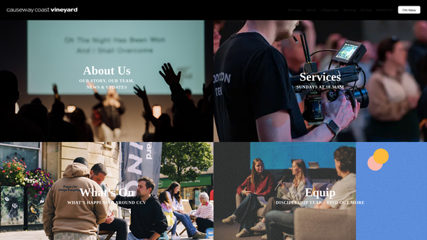 Screenshot of the Causeway Coast Vineyard Church website
