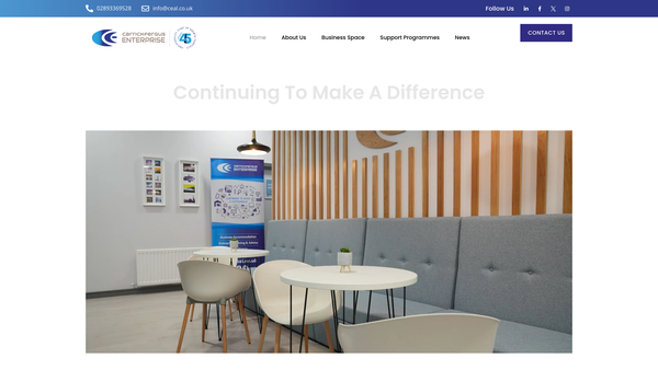 Screenshot of the Carrickfergus Enterprise website