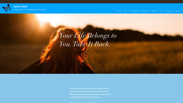Screenshot of the Solas Trust website