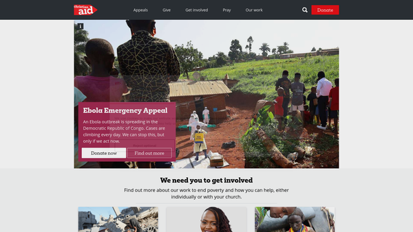 Screenshot of the Christian Aid Ireland website