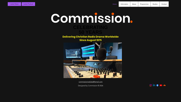 Screenshot of the Commission website