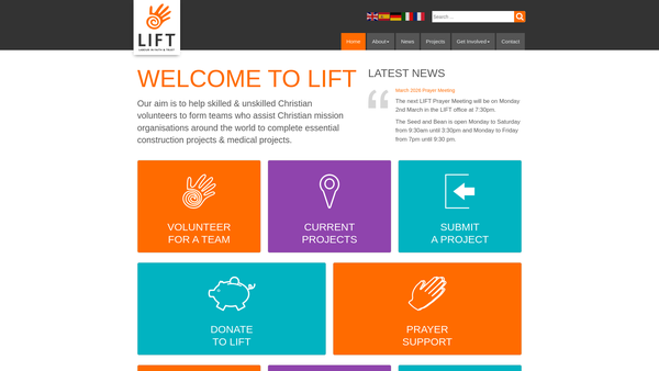 Screenshot of the LIFT - Labour In Faith and Trust website
