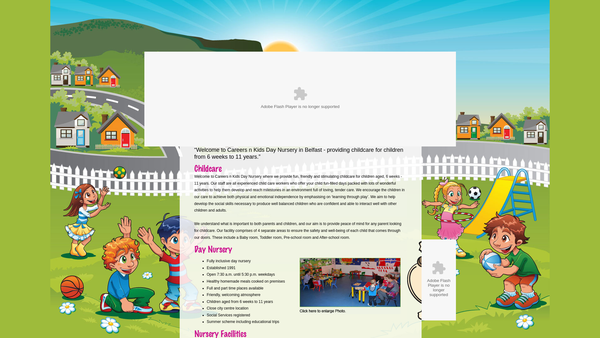 Screenshot of the Careers N Kids website