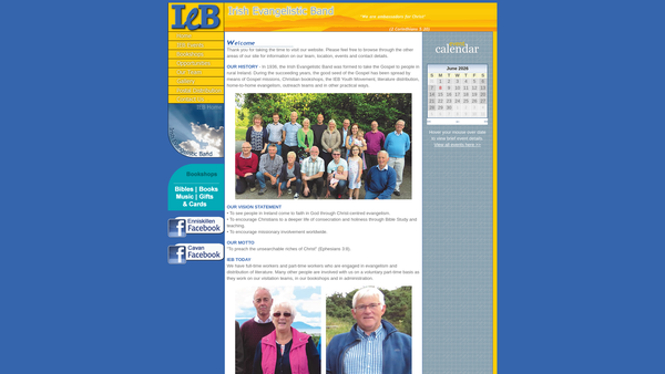 Screenshot of the Irish Evangelistic Band website