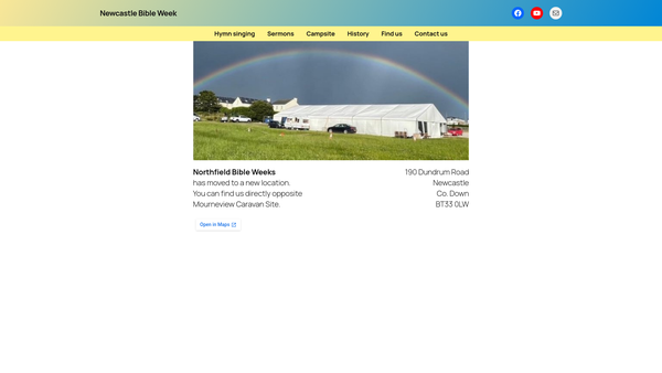 Screenshot of the Mourne Evangelical Trust website
