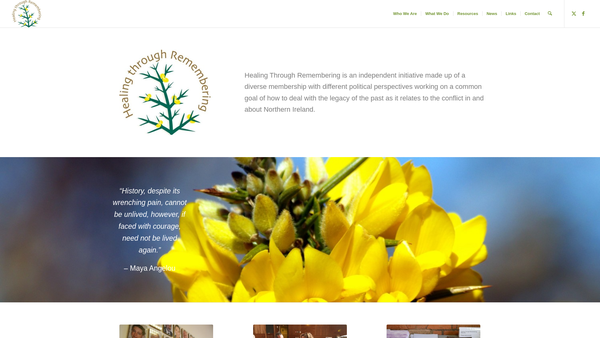 Screenshot of the Healing Through Remembering website