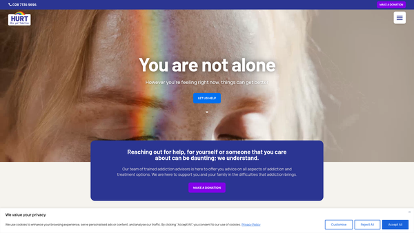 Screenshot of the Have Your Tomorrow's (HURT) website