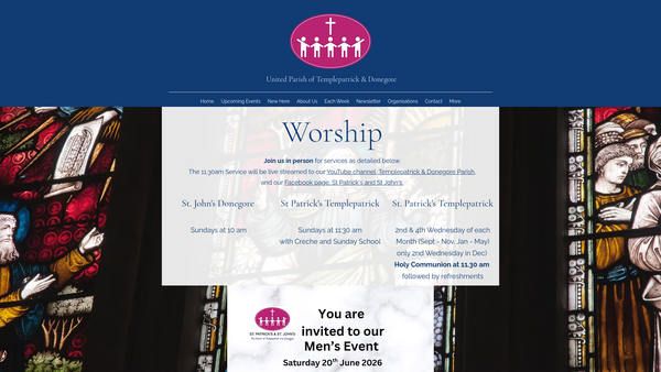 Screenshot of the Templepatrick/Templepatrick & Donegore/St.Patrick/Connor/Church of Ireland website