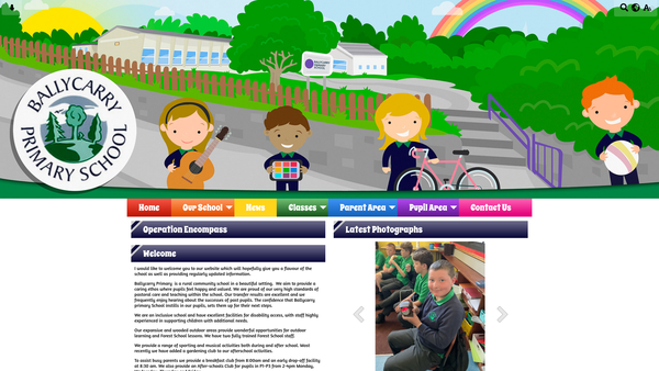 Screenshot of the Friends of Ballycarry Primary School website