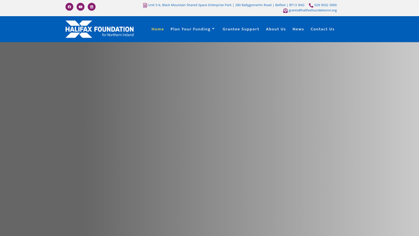 Screenshot of the The Halifax Foundation for Northern Ireland website