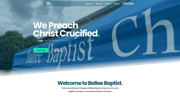 Screenshot of the Ballee Baptist Church website