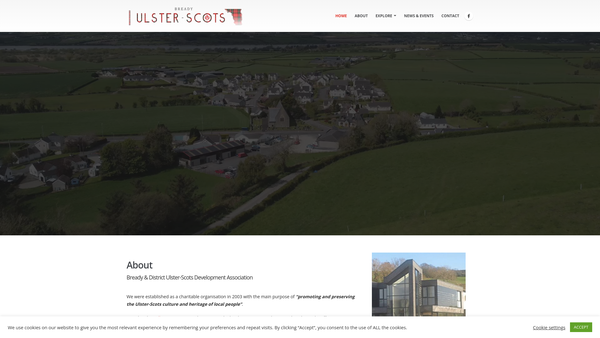 Screenshot of the Bready & District Ulster Scots Development Association website