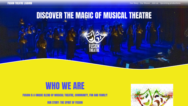 Screenshot of the Fusion Theatre website