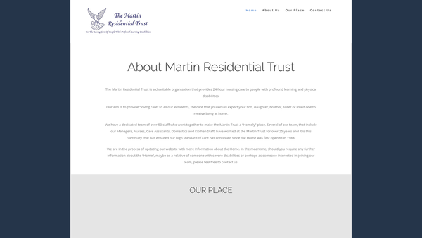 Screenshot of the The Martin Residential Trust website