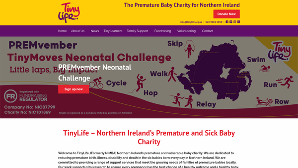 Screenshot of the Tiny Life website