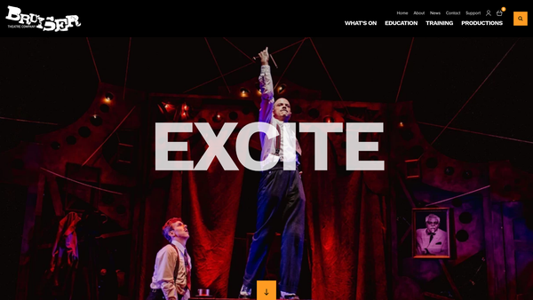 Screenshot of the Bruiser Theatre Company website