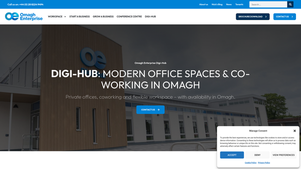Screenshot of the Omagh Enterprise Company Limited website