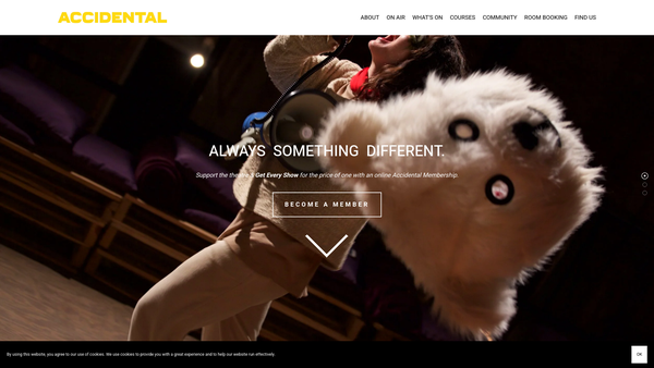 Screenshot of the Accidental Theatre website