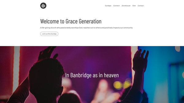 Screenshot of the Grace Generation website