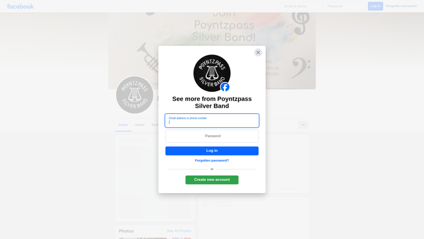 Screenshot of the Poyntzpass Silver Band website
