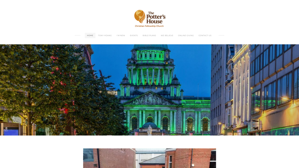 Screenshot of the Potters House Christian Fellowship UK Belfast Church website