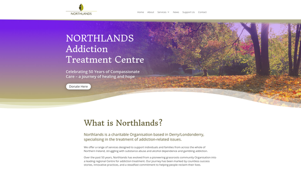 Screenshot of the Northlands website