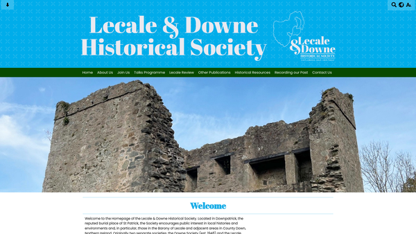 Screenshot of the Lecale & Downe Historical Society website