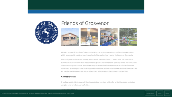 Screenshot of the Friends of Grosvenor Association website