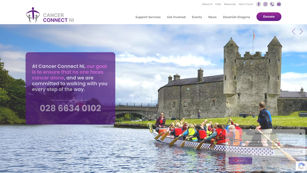 Screenshot of the Cancer Connect NI website