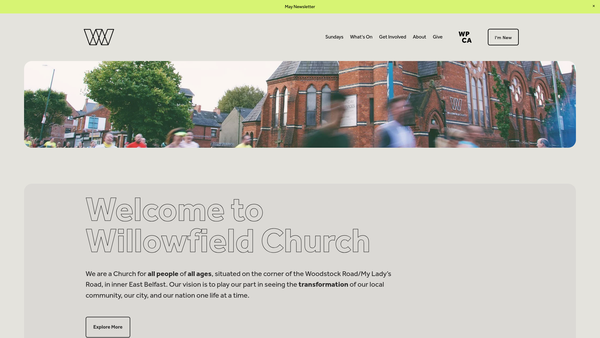 Screenshot of the BELFAST/Belfast: Willowfield/Willowfield Parish Church/Down & Dromore/Church of Ireland website
