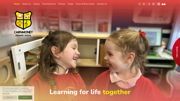Screenshot of the Carnmoney Primary School Parent Teacher Association website