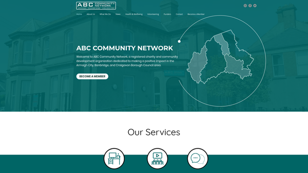 Screenshot of the ABC Community Network website