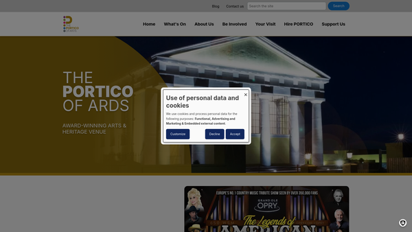 Screenshot of the Portico of Ards Ltd website