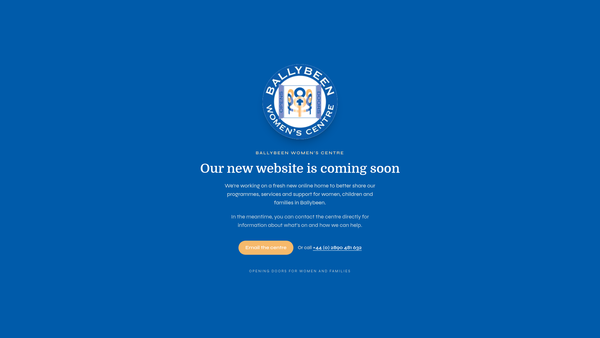 Screenshot of the Ballybeen Women's Centre Limited website