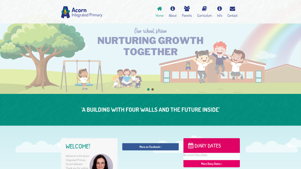 Screenshot of the Acorn Integrated Primary School Parents' Council trading as Carrickfergus Integrated Primary School Ltd website